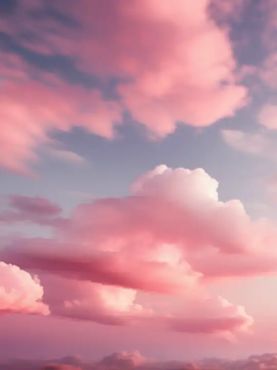 Nubes rosadas en un cielo azul y violeta