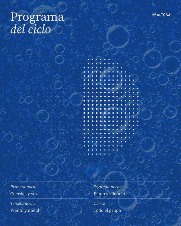 Programa del ciclo de conciertos con letras desdibujadas