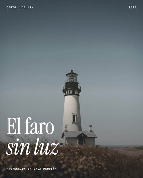 Tarjeta con un faro entre la niebla y el título «El faro sin luz»