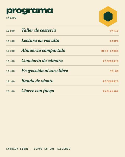Programa de un día con siete actividades