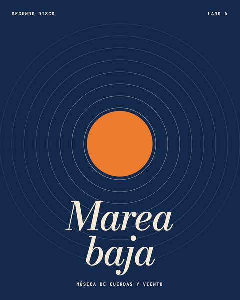 Portada azul con círculos concéntricos y un sol naranja: «Marea baja»