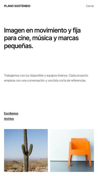 Vista de teléfono con la presentación y dos fotos