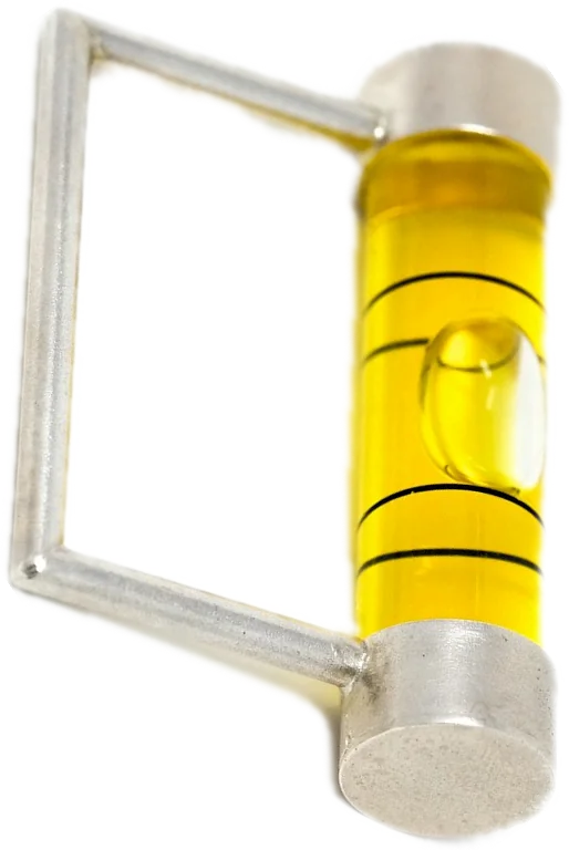 Nivel de burbuja amarillo con marco de metal