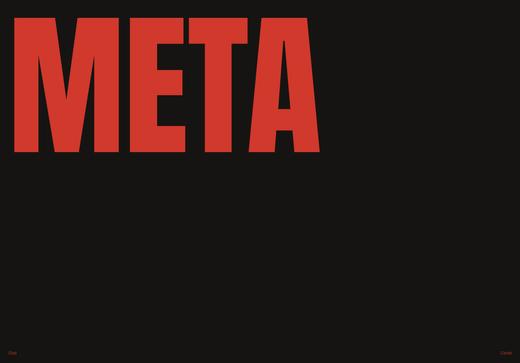 Cartel con la palabra «Meta» en rojo sobre fondo oscuro