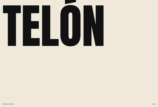 Cartel tipográfico con la palabra «Telón» en letras negras muy grandes sobre fondo claro
