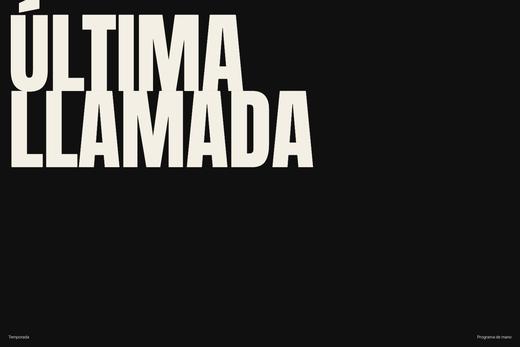 Cartel negro con la palabra «Última» en blanco