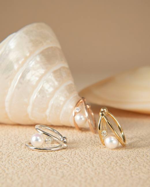 Aros Concha, oro y perlas