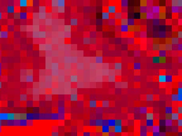 Imagen pixelada en rojos y rosados