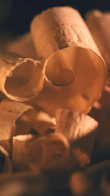 Rizos de madera recién cepillada
